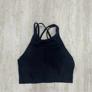Lululemon Black Like a Cloud High-Neck Longline Bra